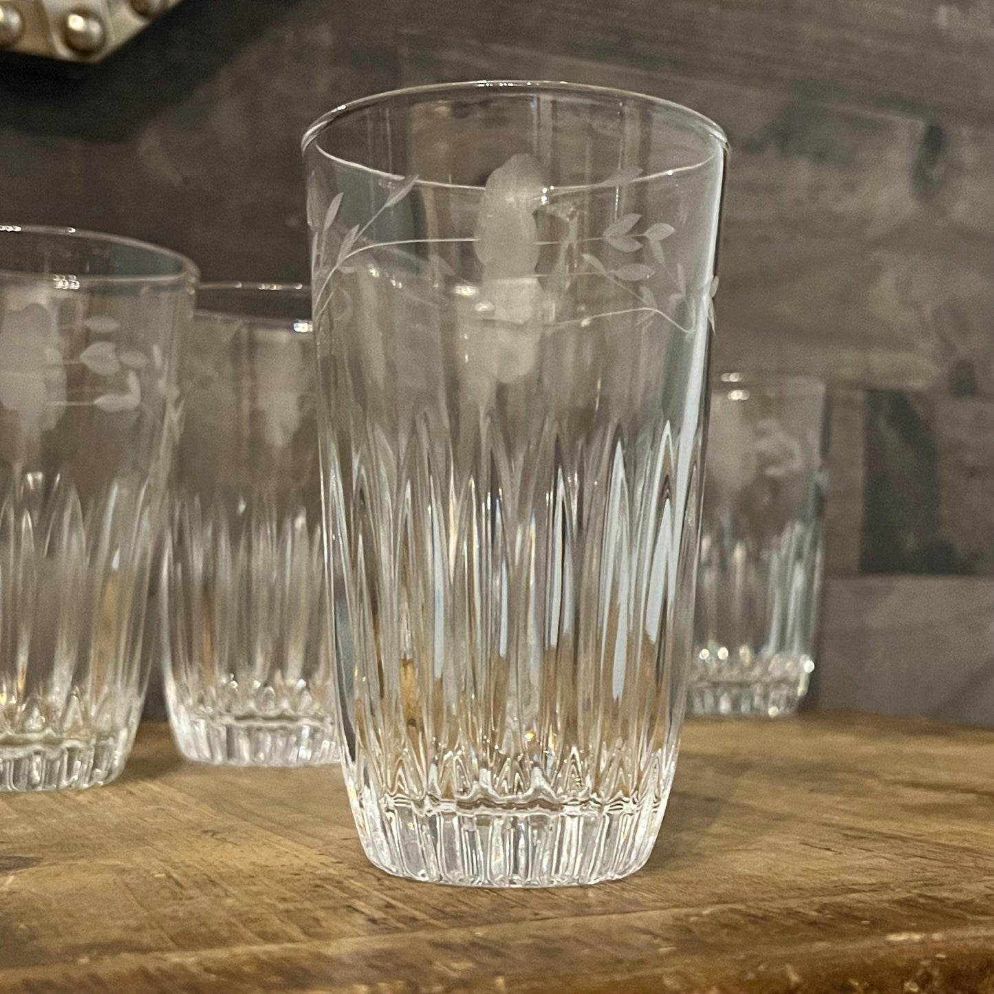 Vintage Princess House Heritage Tall Tumbler Glasses - Set of 10