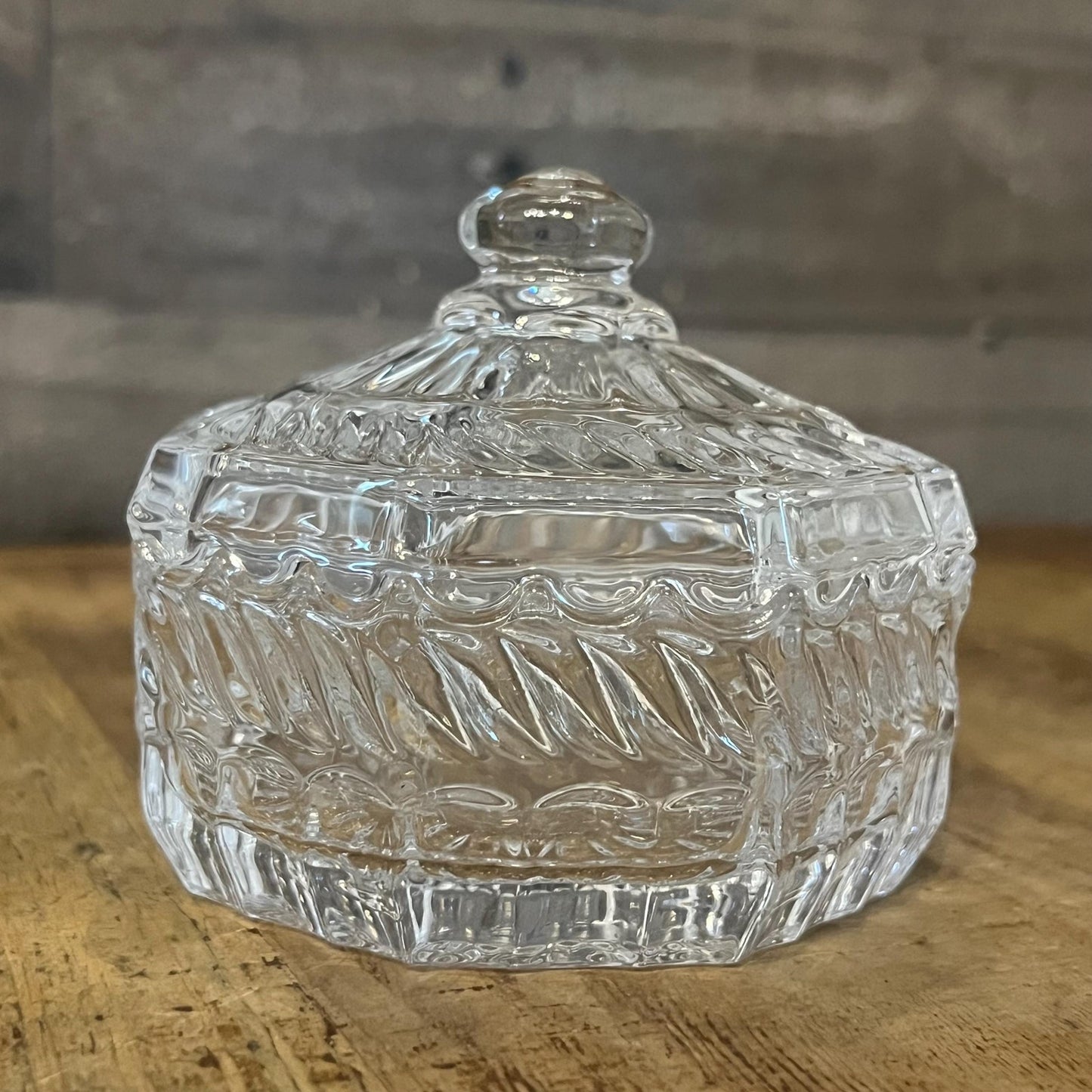Vintage Crystal Lidded Trinket Dish
