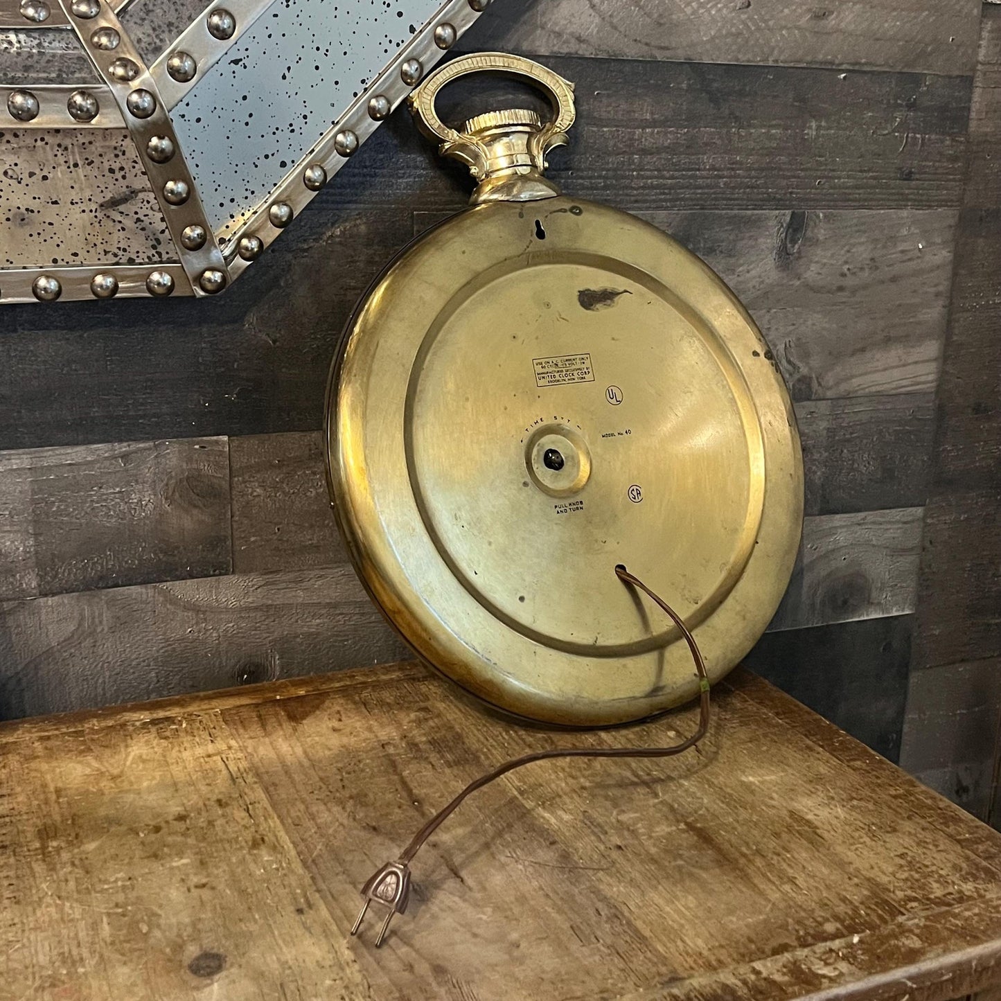 Large Vintage Wall Hanging Pocket Watch Clock