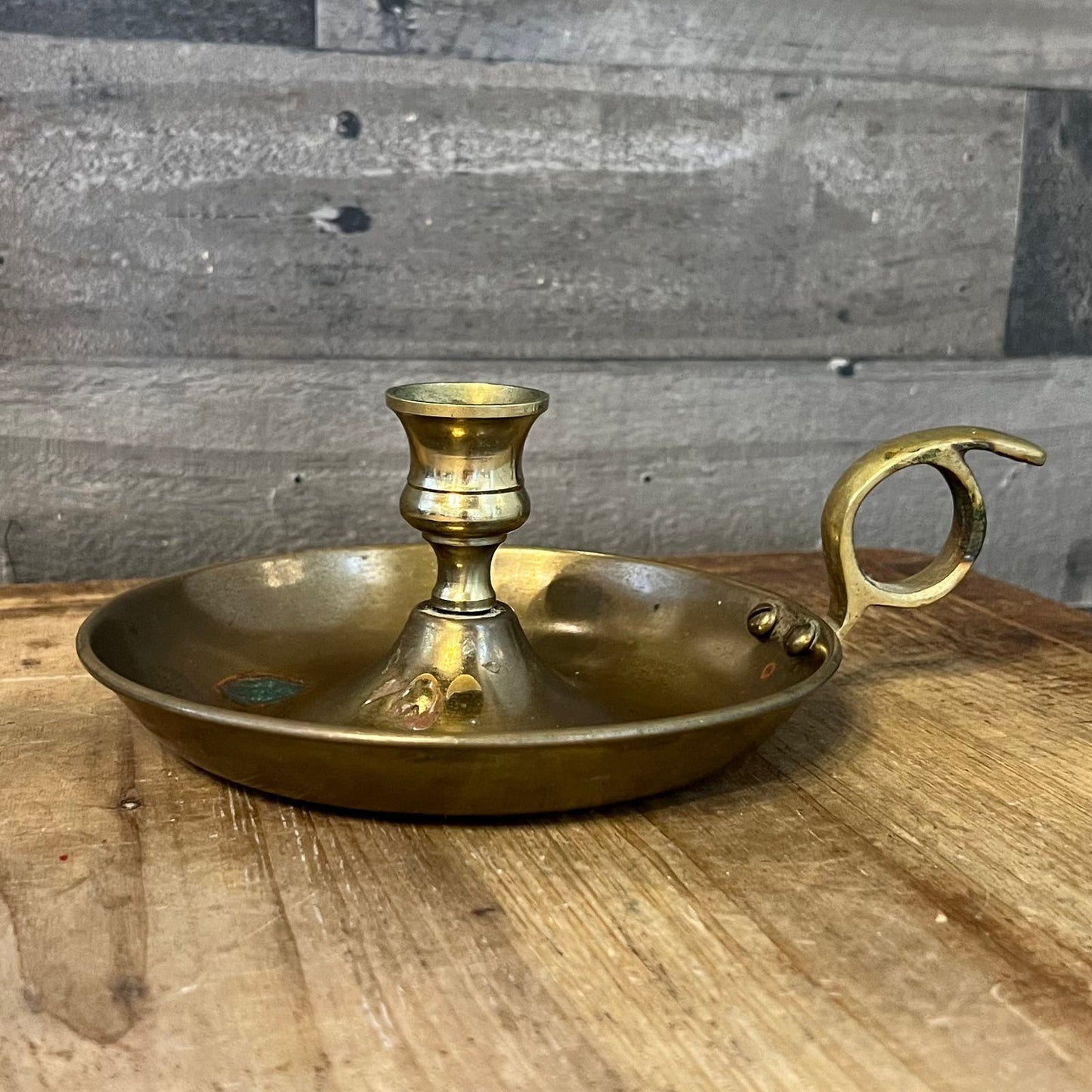 Vintage Brass Chamberstick Candlestick Holder