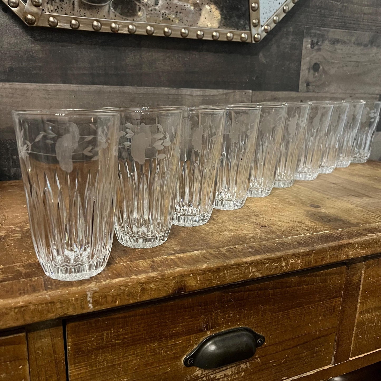 Vintage Princess House Heritage Tall Tumbler Glasses - Set of 10