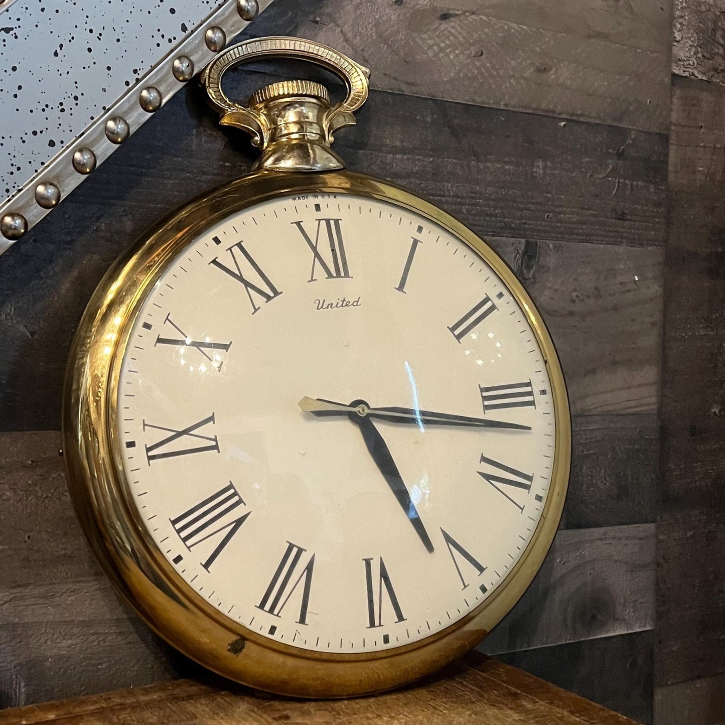 Large Vintage Wall Hanging Pocket Watch Clock