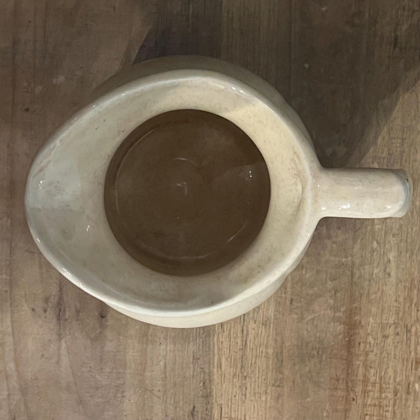 Vintage McCoy Pottery Beige Small Handled Pitcher