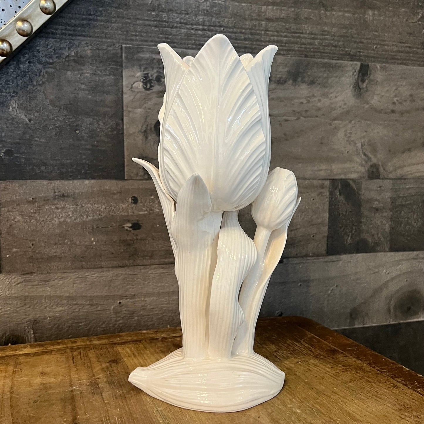 Vintage Fitz and Floyd Inc MCMLXXVI Porcelain Tulip Candlestick Holder