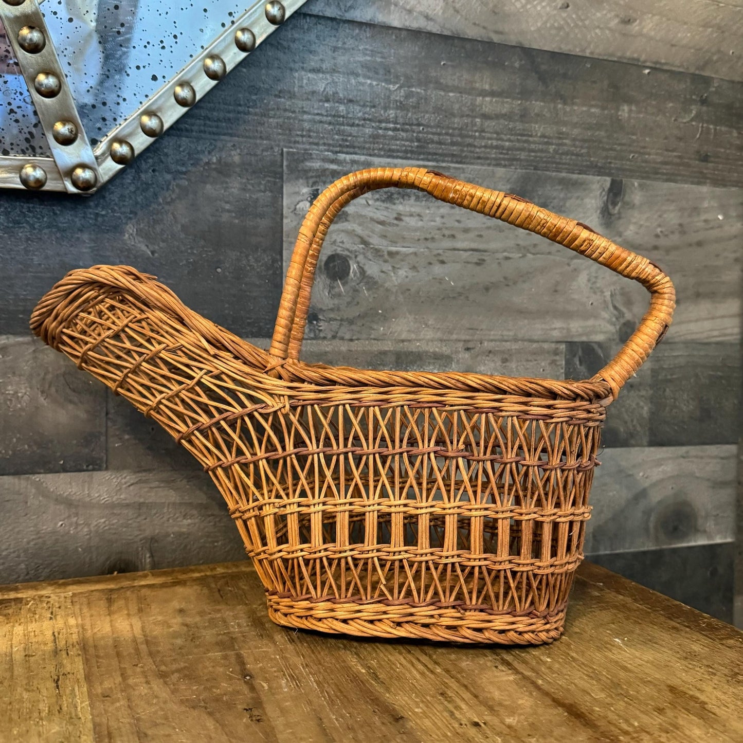 Vintage Woven Wicker Rattan Bottle Holder - Wine Bottle Holder