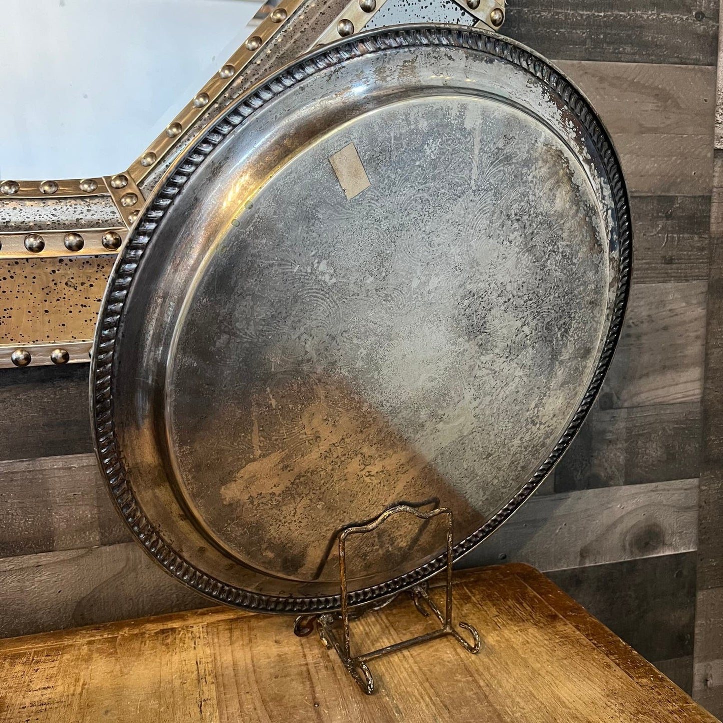 Large Vintage Silverplated Round Tray