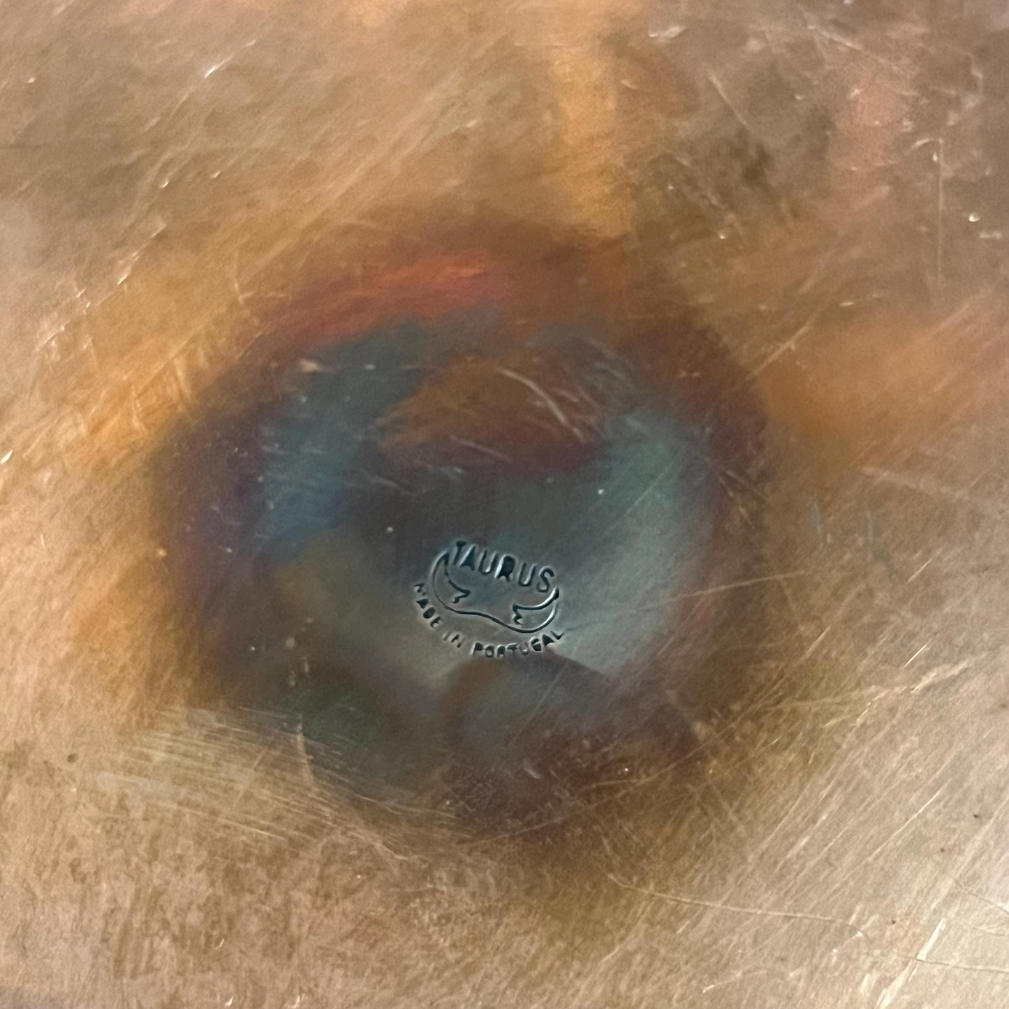 Vintage Taurus Copper Lidded Handled Pot with Copper Underplate - Made in Portugal