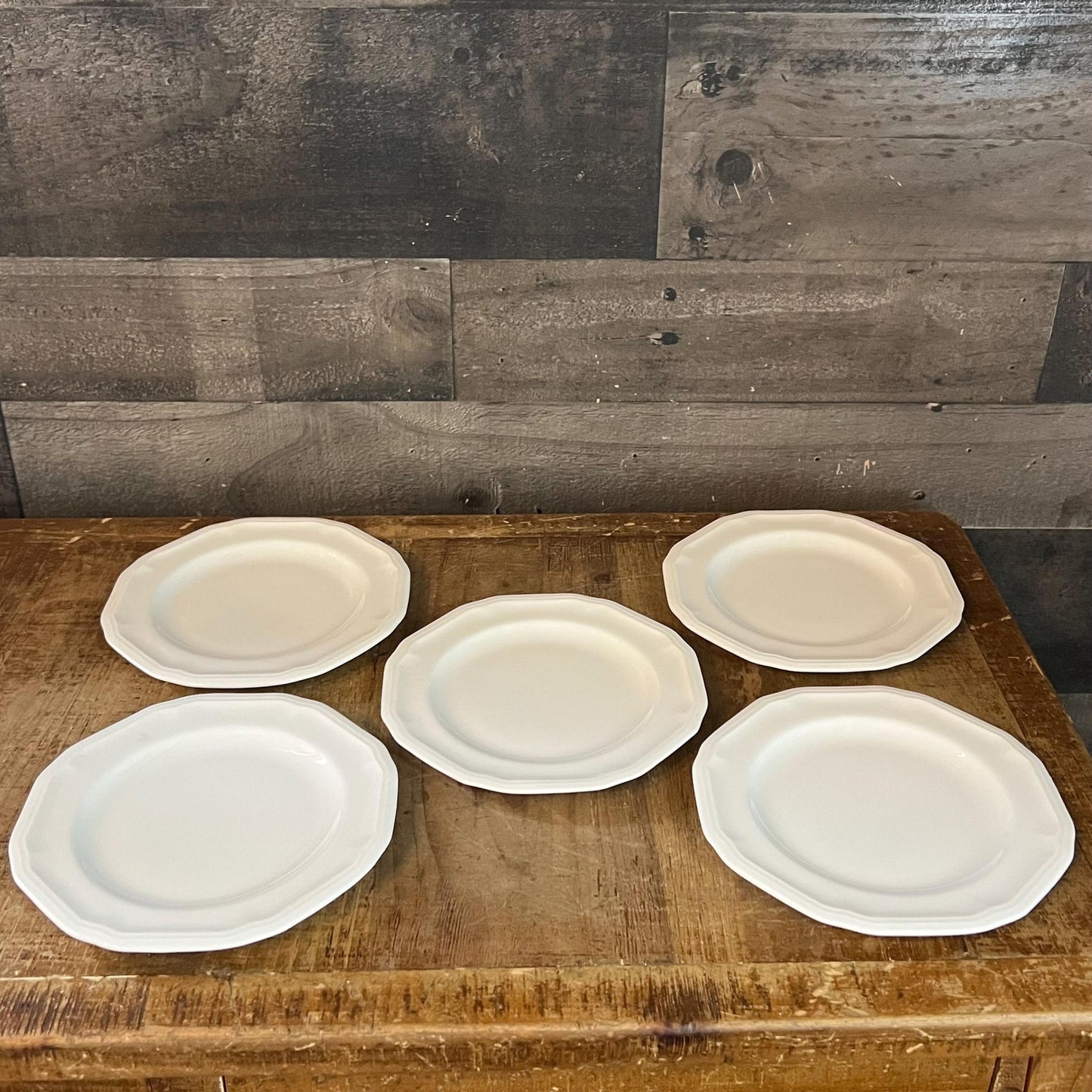 Set of 5 Mikasa Antique White Bone China Plates