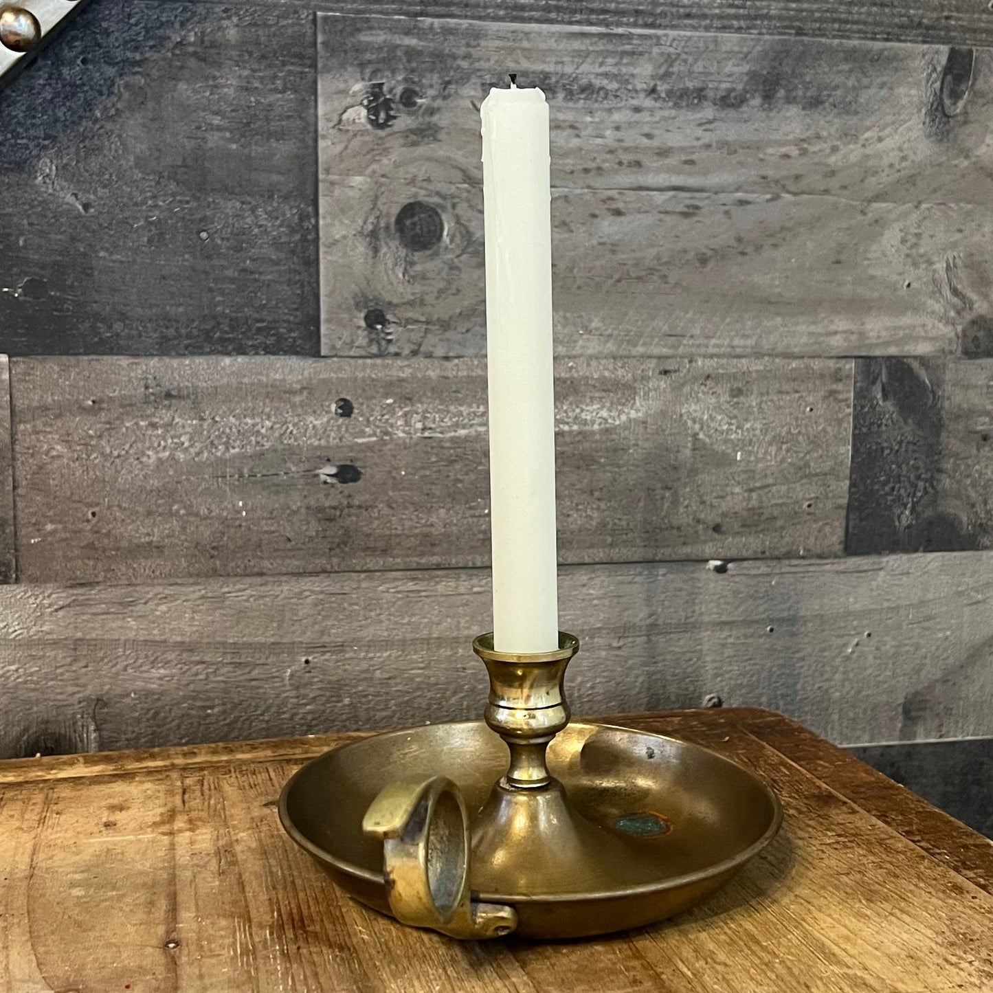 Vintage Brass Chamberstick Candlestick Holder