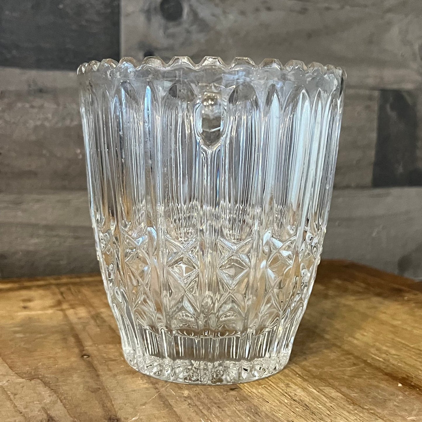 Vintage Crystal Ice Bucket / Champagne Bucket With Handles - Crystal Vase - Crystal Bowl