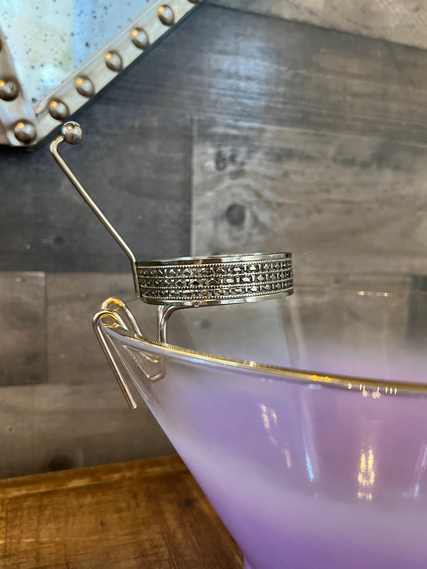 Vintage Blendo glass purple chip and dip bowl