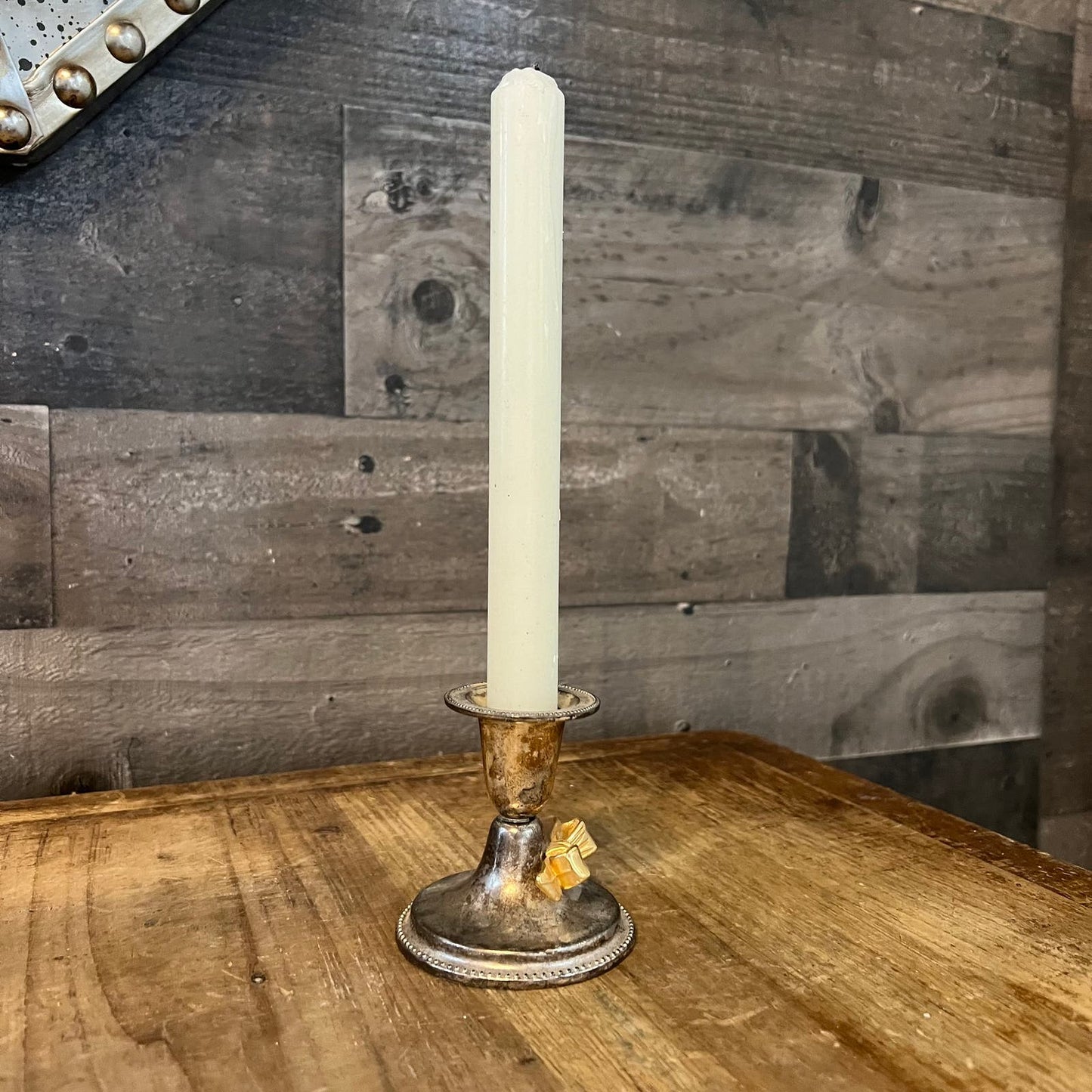 Vintage Silverplated Bow Candlestick Holder