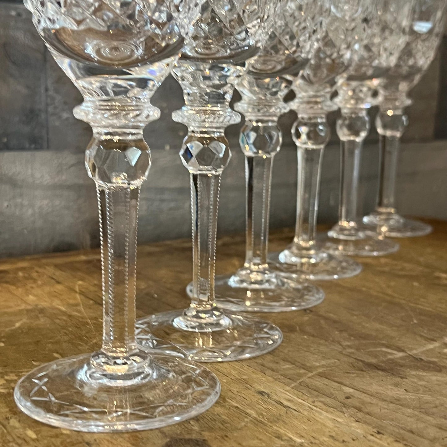 Vintage Rogaska Crystal Gallia Pattern Wine Glasses - Set of 6