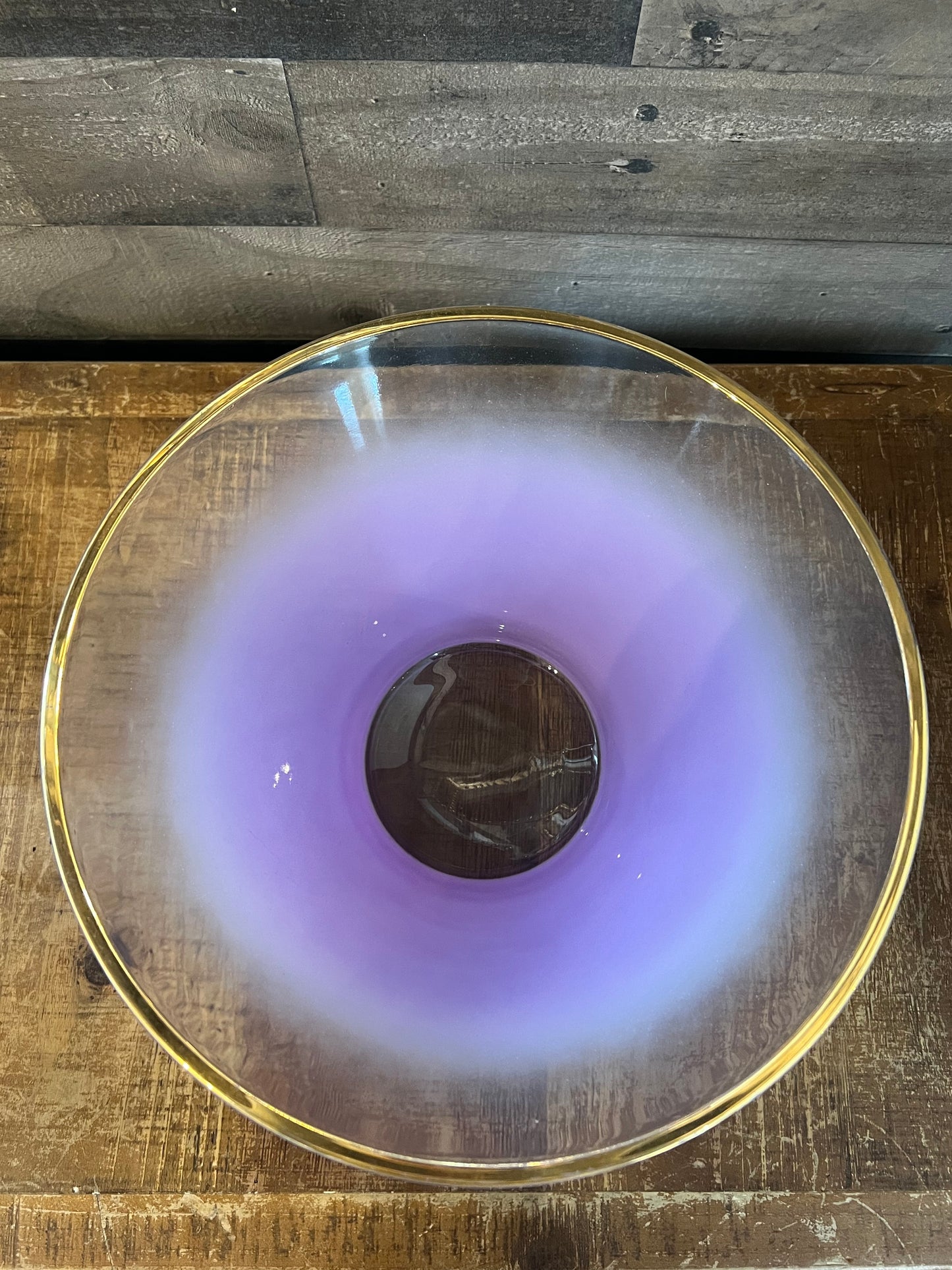 Vintage Blendo glass purple chip and dip bowl