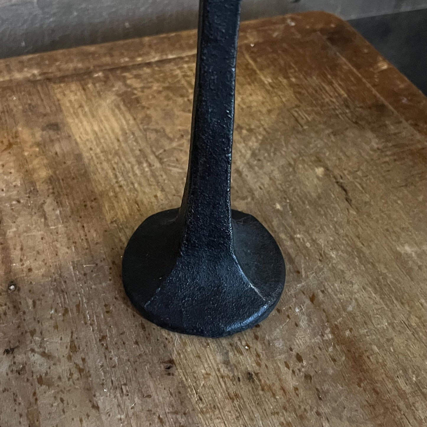 Tall Black Iron Candlestick Holder
