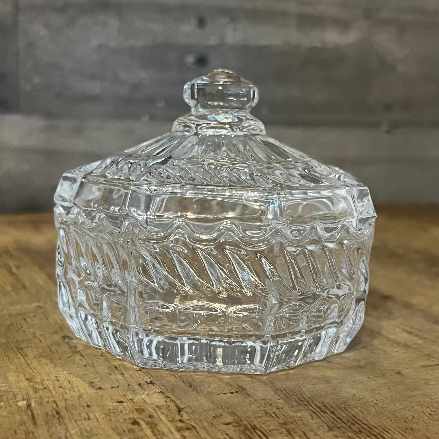 Vintage Crystal Lidded Trinket Dish