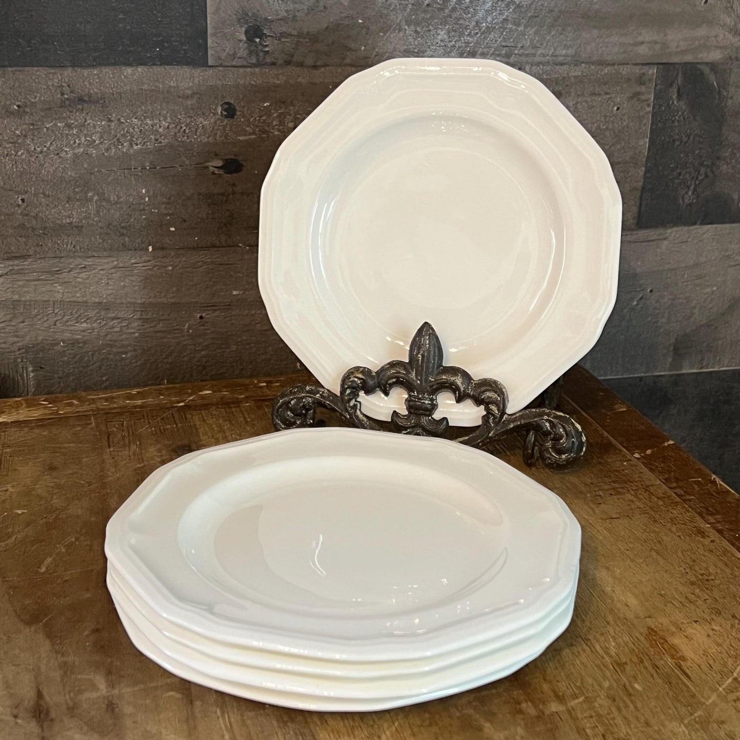 Set of 5 Mikasa Antique White Bone China Plates