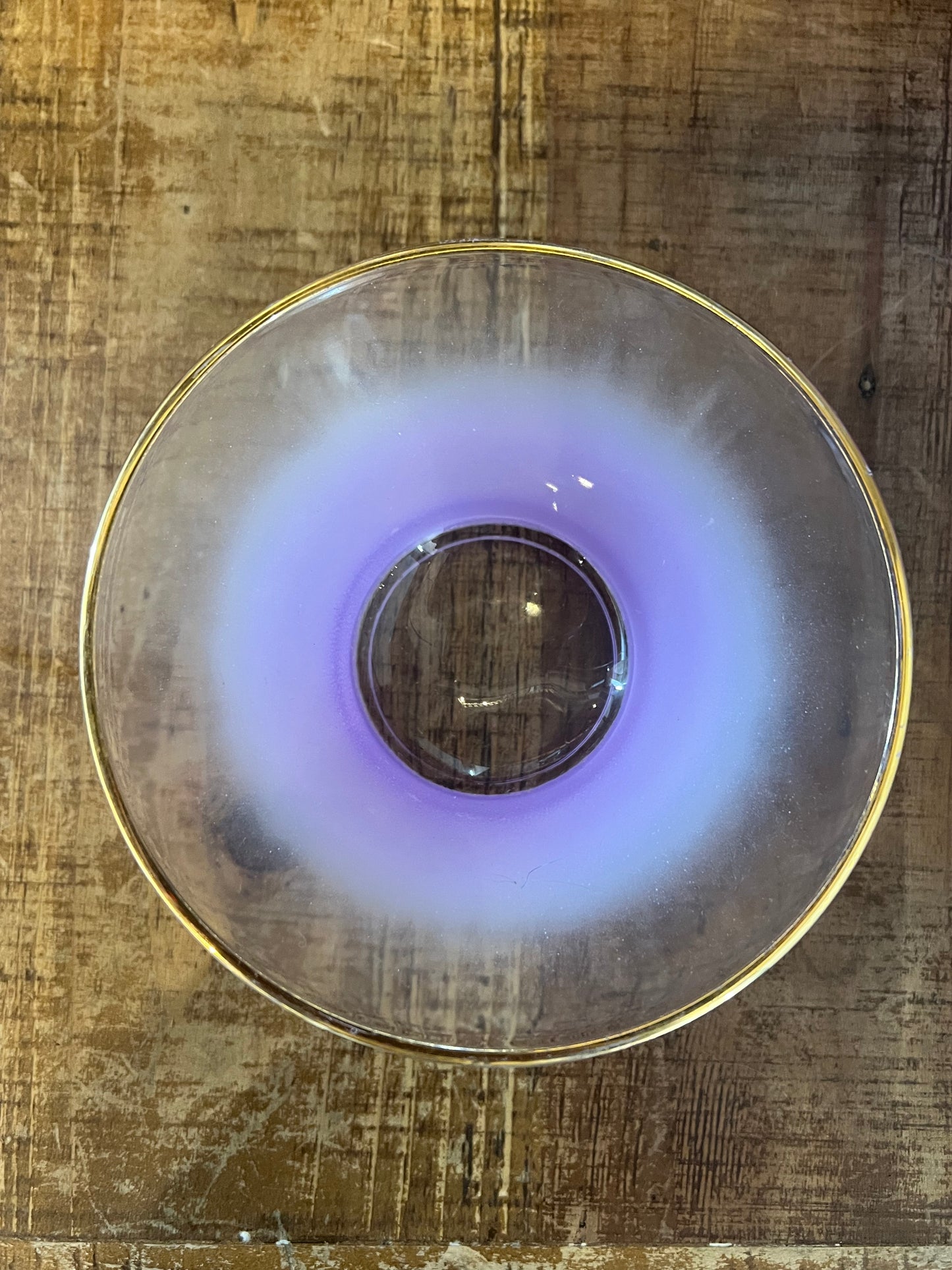Vintage Blendo glass purple chip and dip bowl
