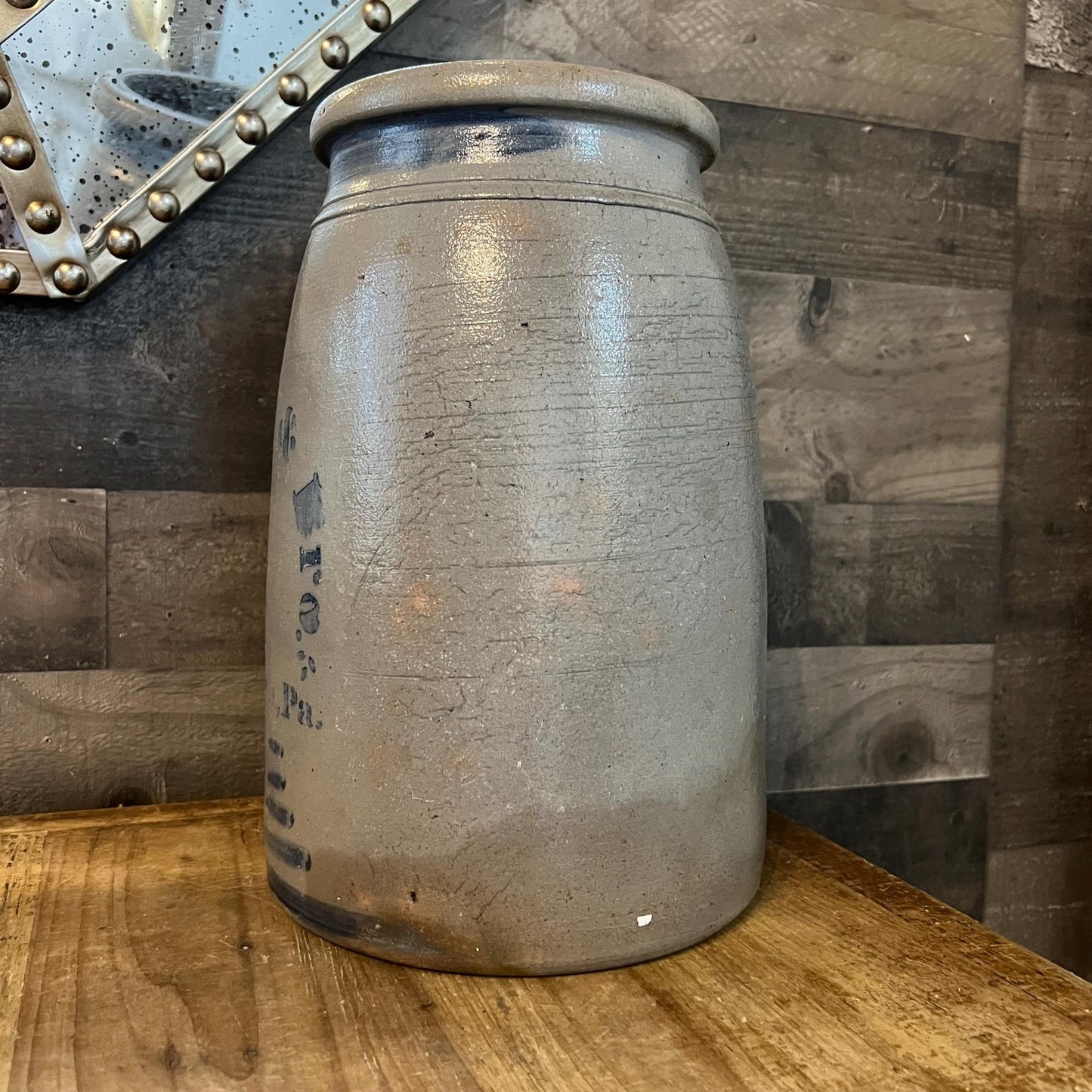 Antique Weyman & Bros Pittsburgh, PA Large Stoneware Crock Snuff Jar