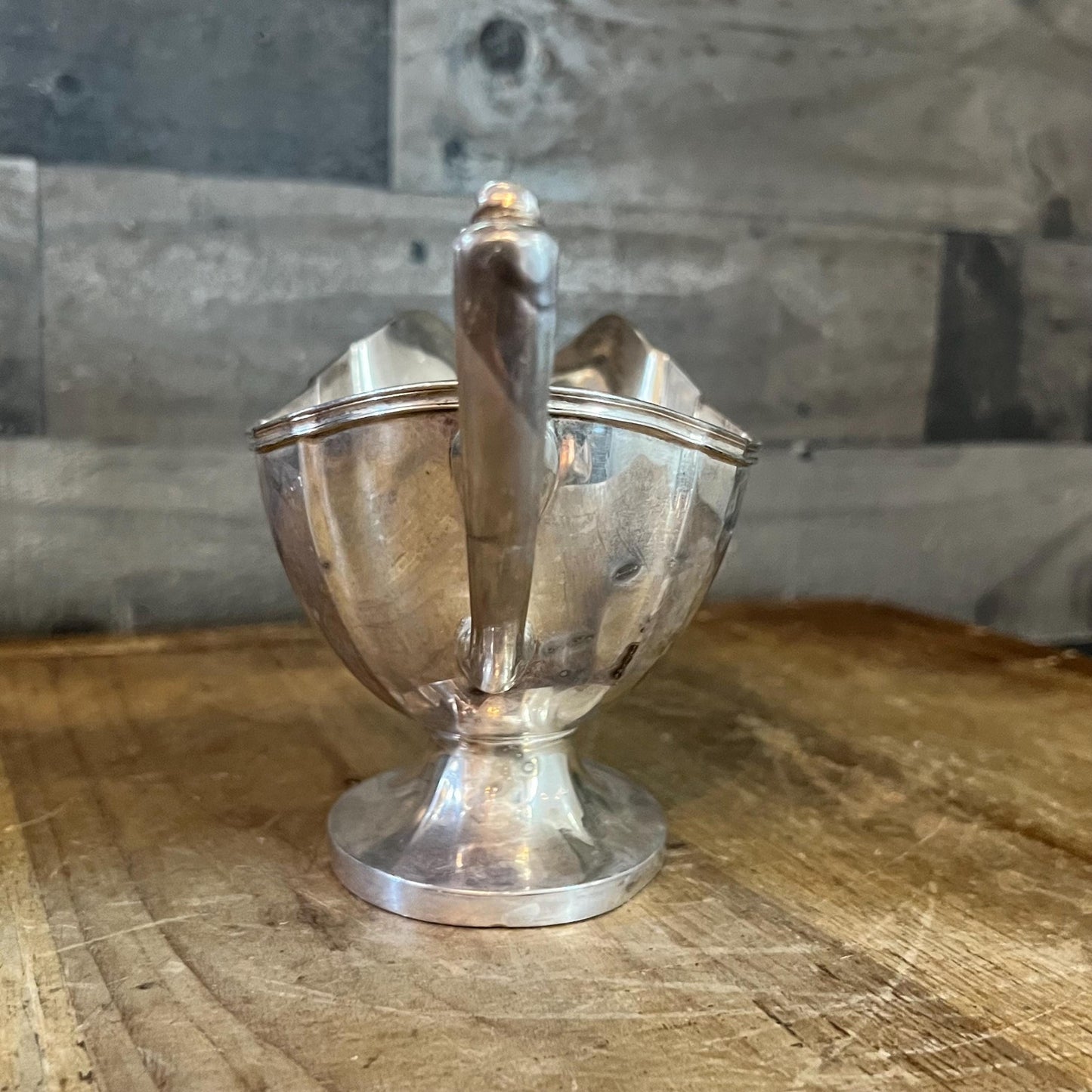 Vintage Silverplated Pedestal Gravy Boat - Sauce Server