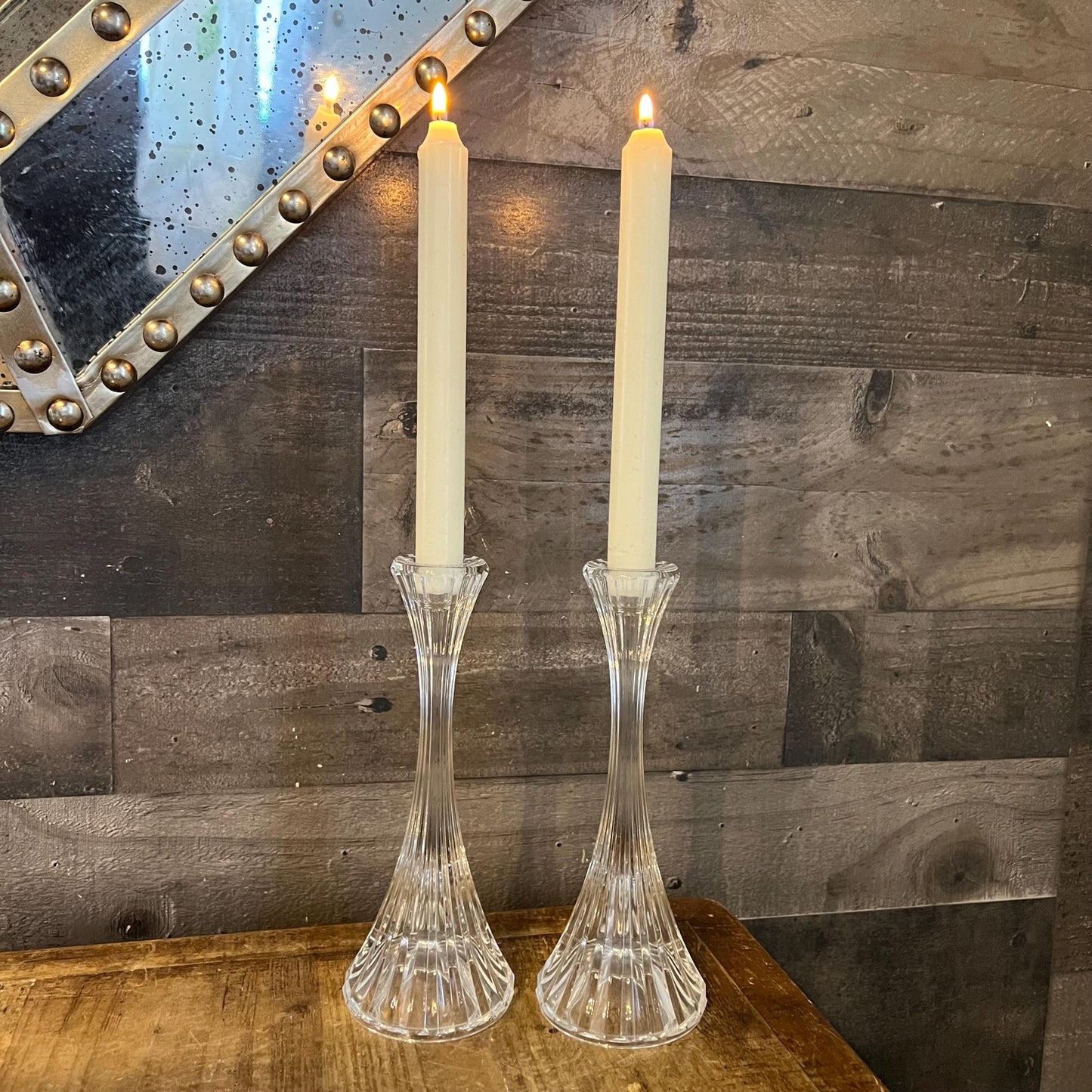 Mikasa Crystal Park Lane Candlestick Holders - Pair
