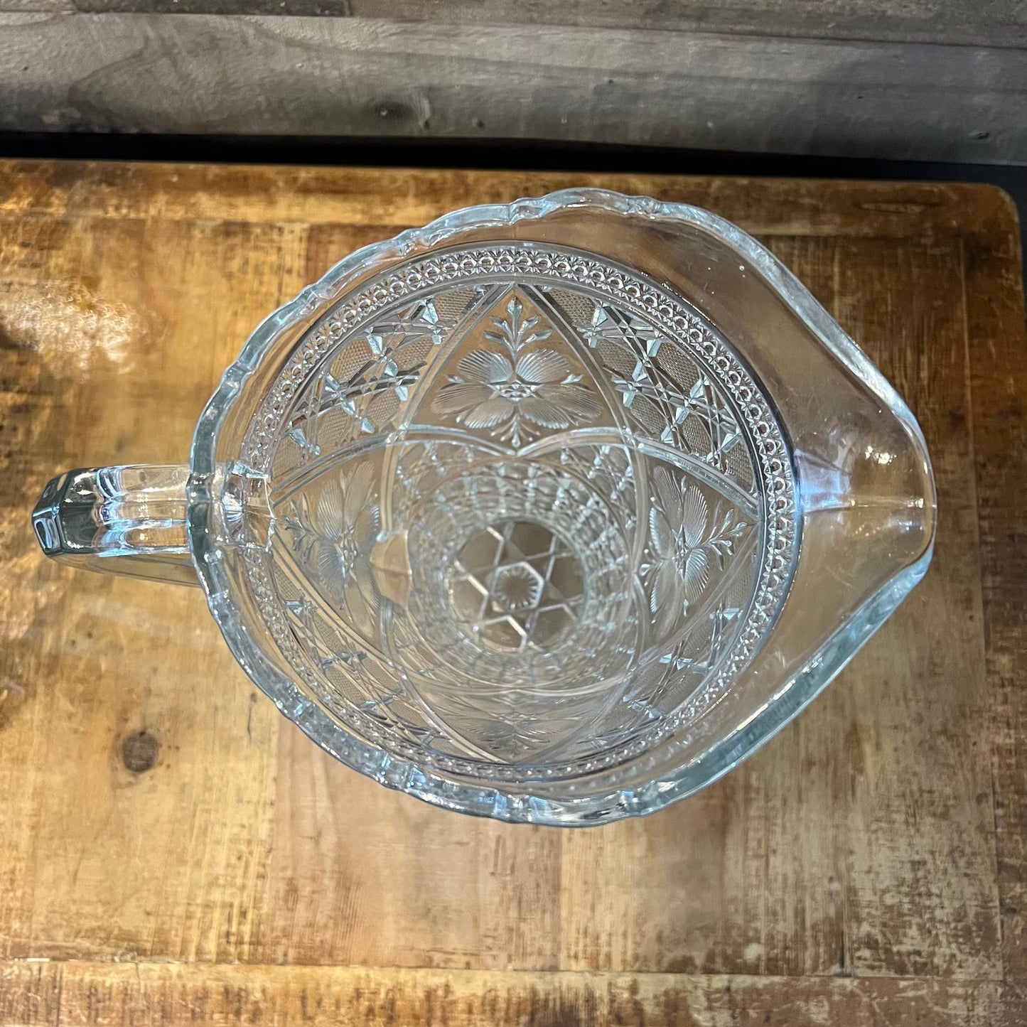 Vintage Rayed Flower EAPG Pitcher