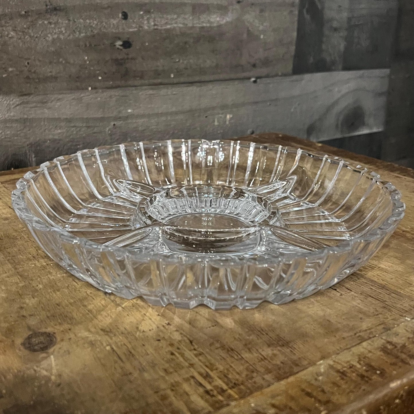 Crystal Clear Alexandria Round Divided Sectional Dish