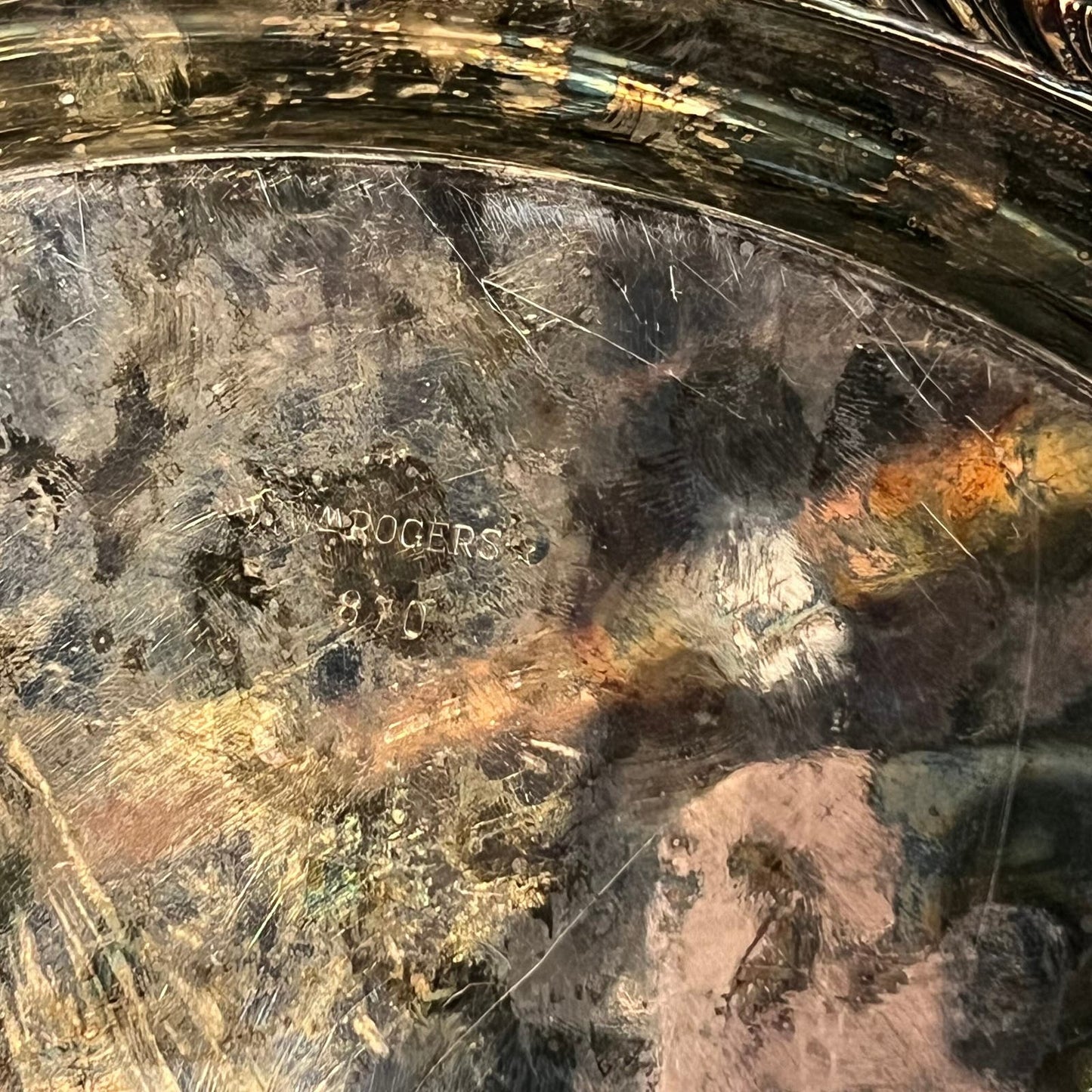 Vintage WM Rogers 870 Round Silverplated Tray