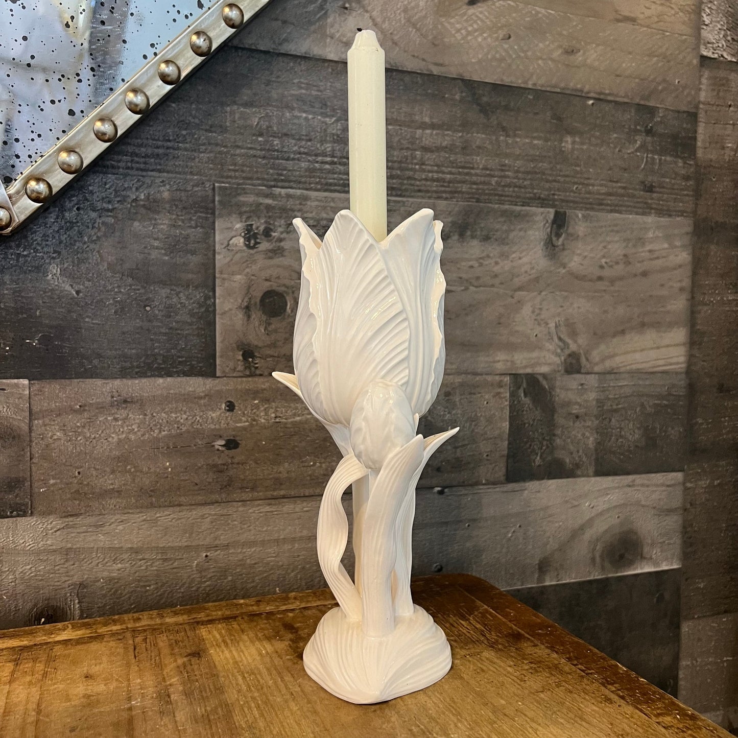 Vintage Fitz and Floyd Inc MCMLXXVI Porcelain Tulip Candlestick Holder