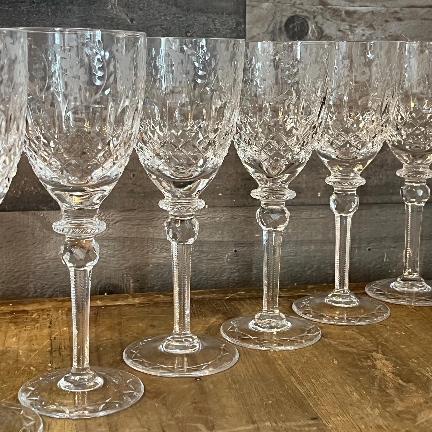Vintage Rogaska Crystal Gallia Pattern Wine Glasses - Set of 6