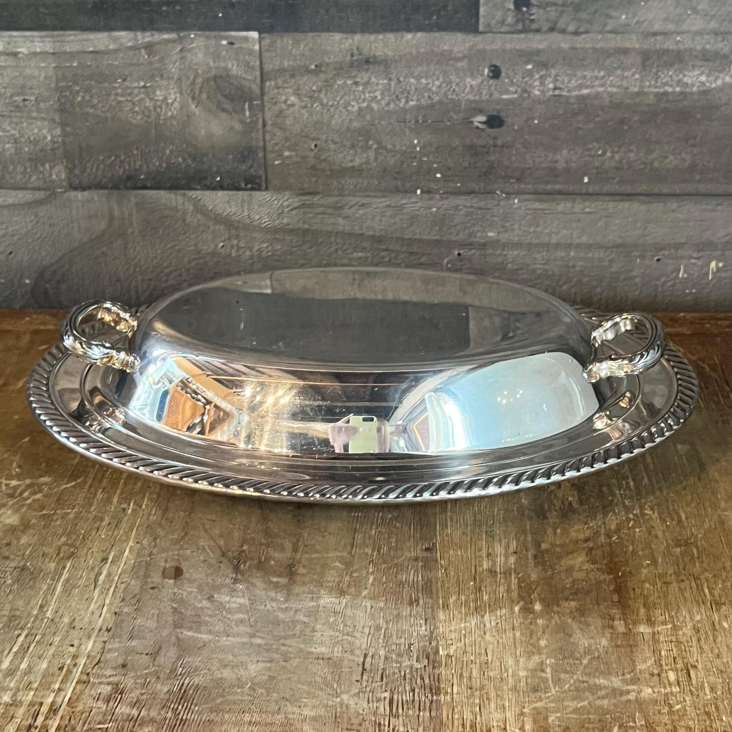 Vintage WM Rogers Silverplated Oval Lidded Casserole Dish Server