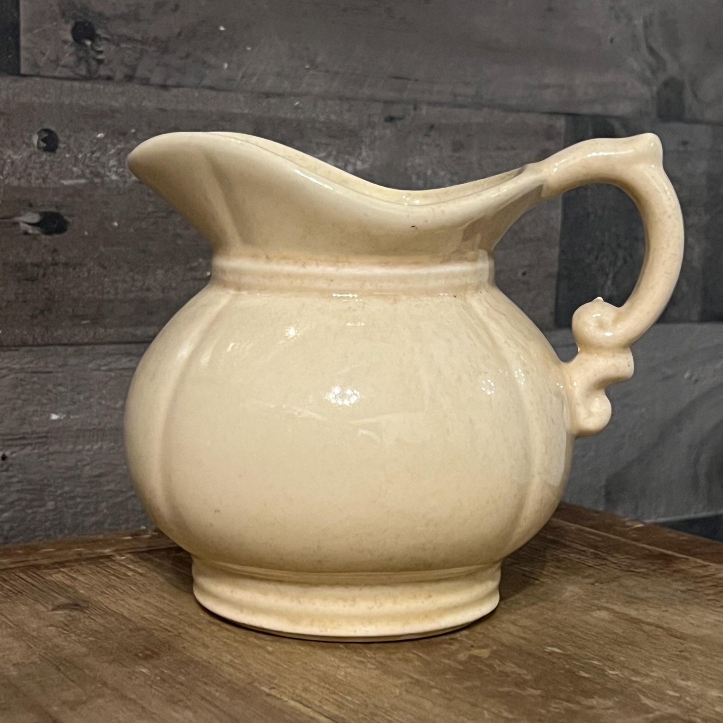 Vintage McCoy Pottery Beige Small Handled Pitcher