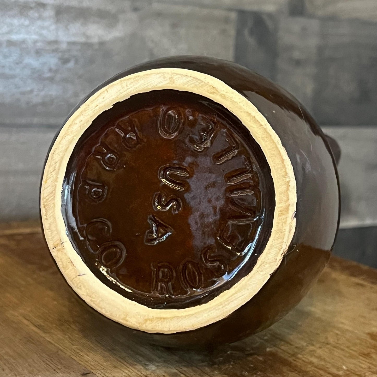 Vintage Roseville Brown Glaze Small Pottery Pitcher