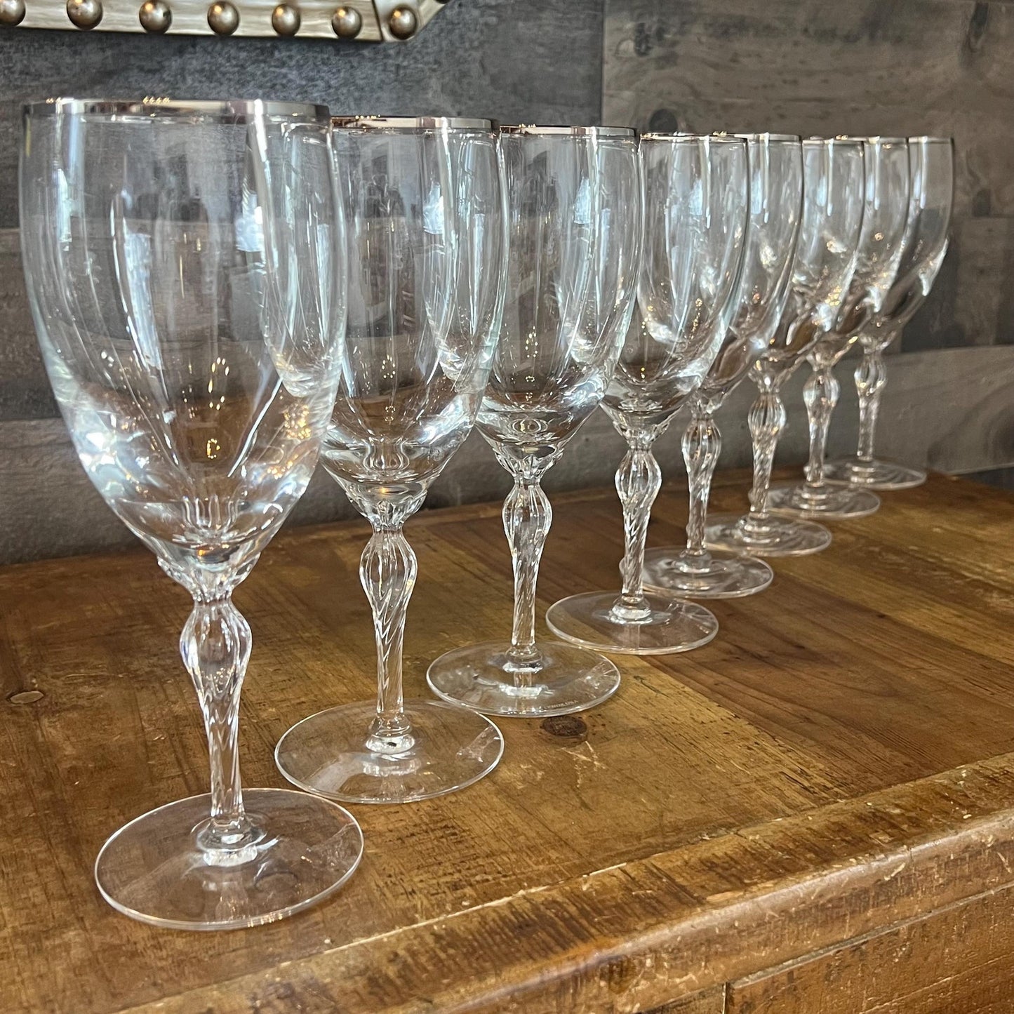 Vintage Lenox Crystal Madison Platinum Rim Iced Tea Glasses - Set of 10