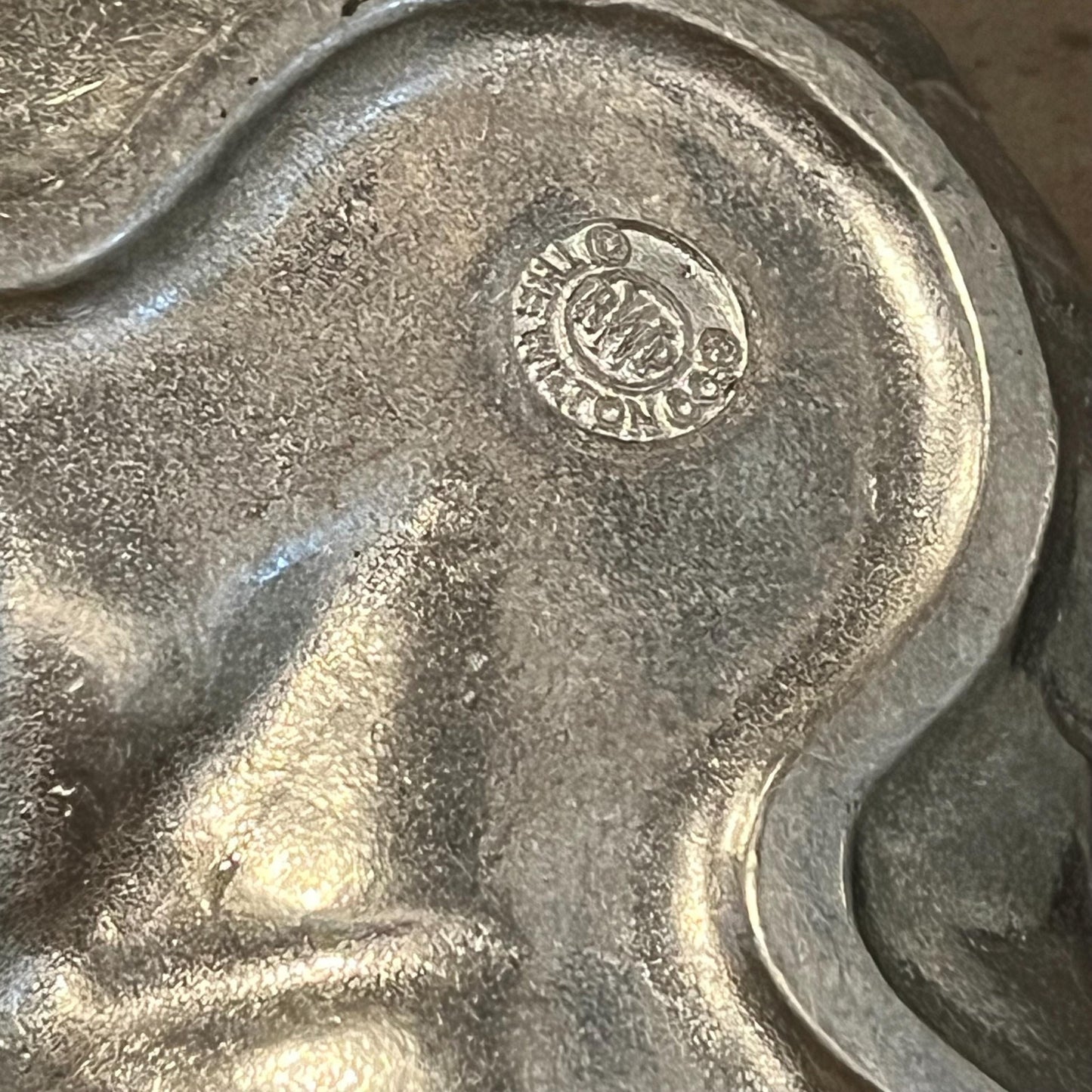 Vintage Wilton Armetale Pewter Majolica Cabbage Bowl