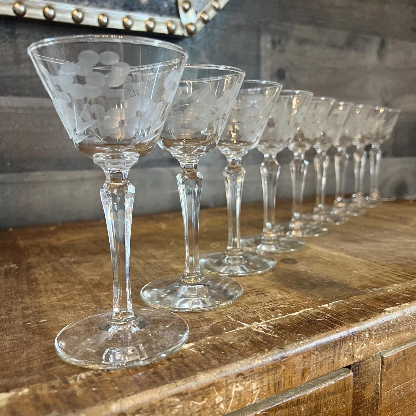 Libbey Glass Company Embassy Pattern Cocktail Glasses - Set of 9