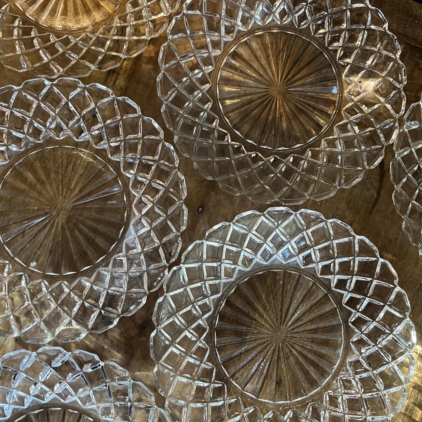 Vintage Anchor Hocking Waterford Clear Glass Bread and Butter Plates - Set of 6