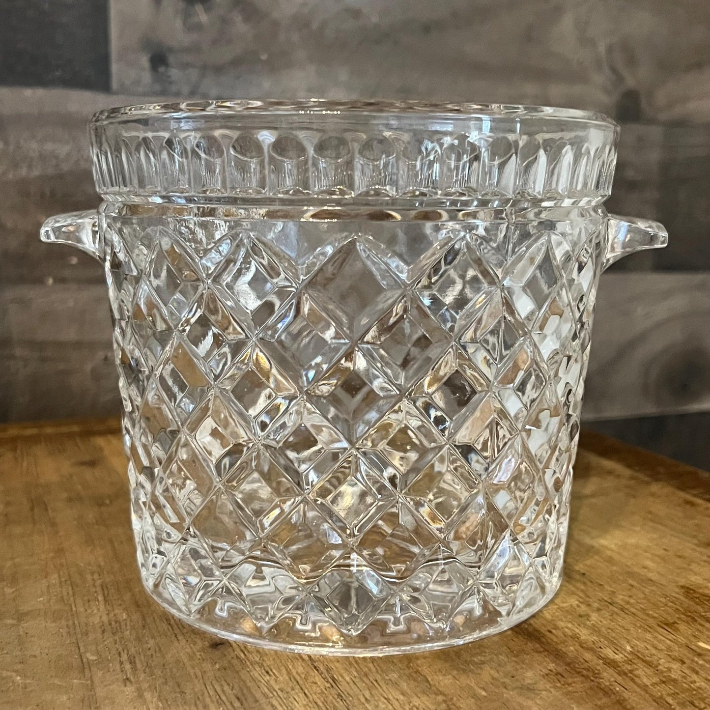 Vintage Crystal Glass Ice Bucket
