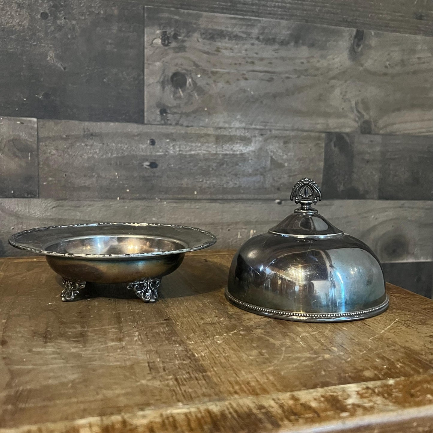 Vintage Wilcox Silverplated Small Dome Server - Butter Server - Cheese Ball Server