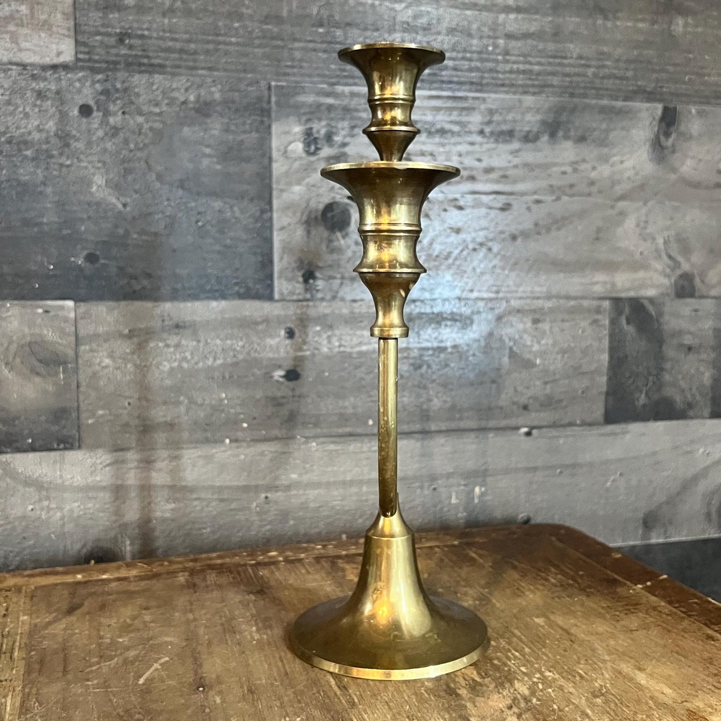 Vintage 3 Candle Brass Candlestick Holder Candelabra