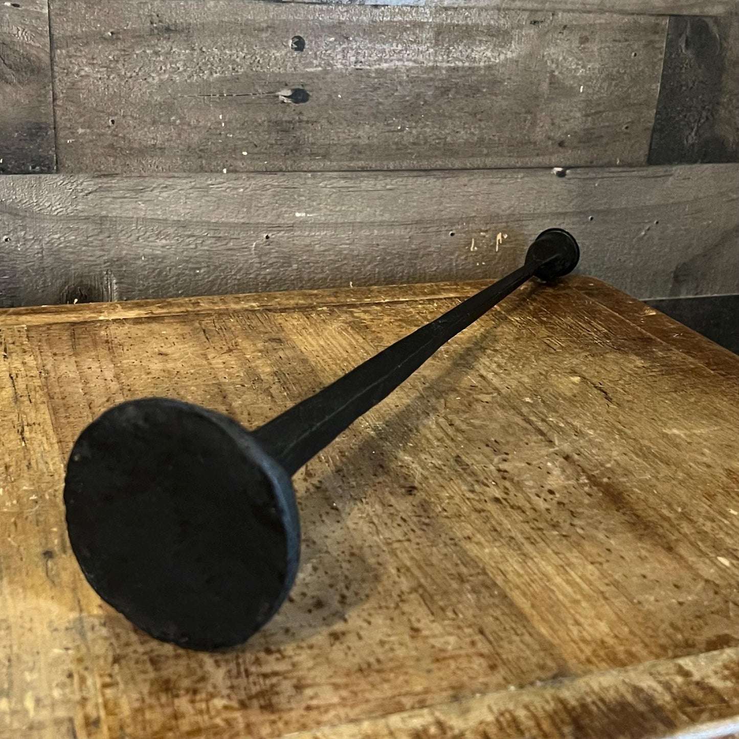Tall Black Iron Candlestick Holder