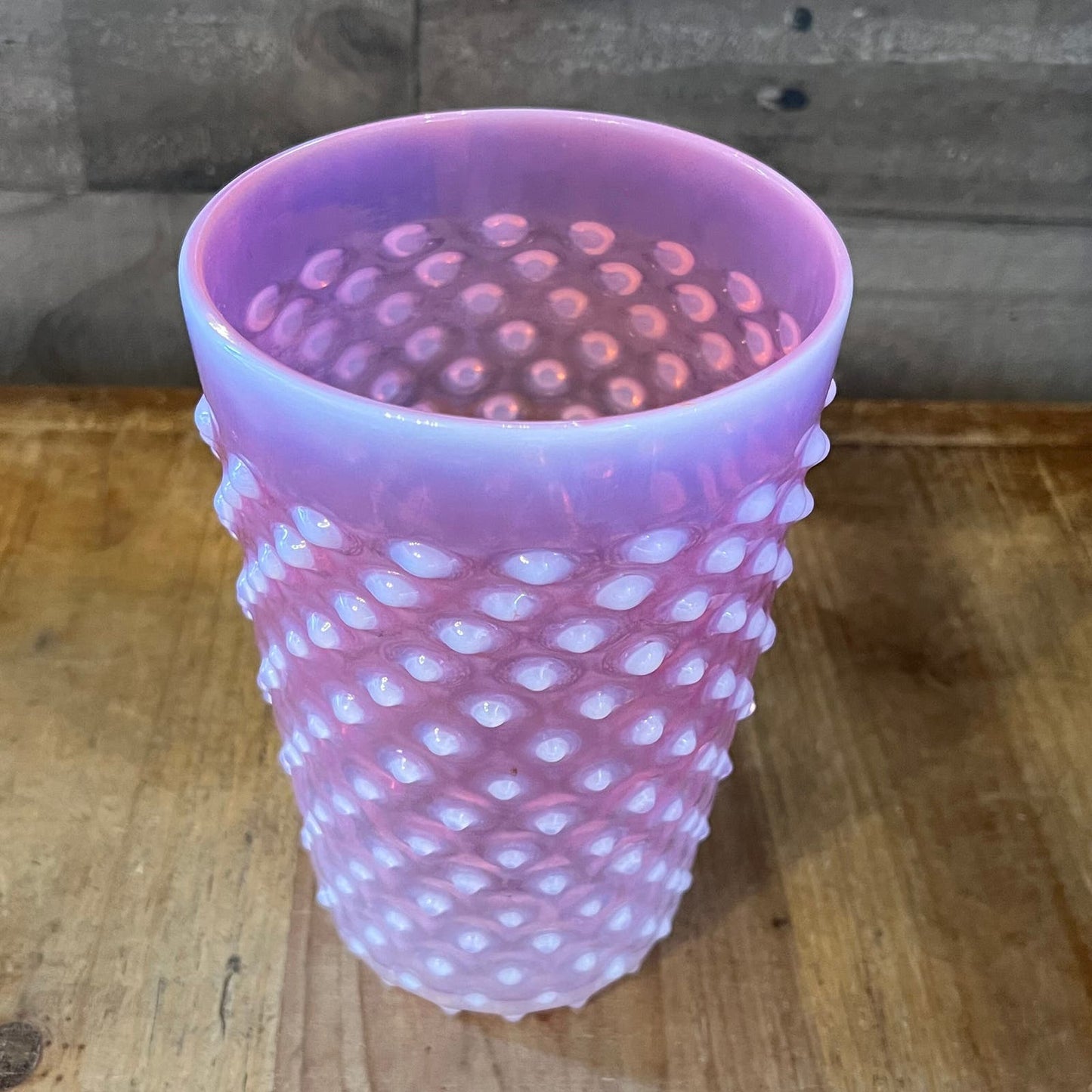 Pink and White Hobail Vase