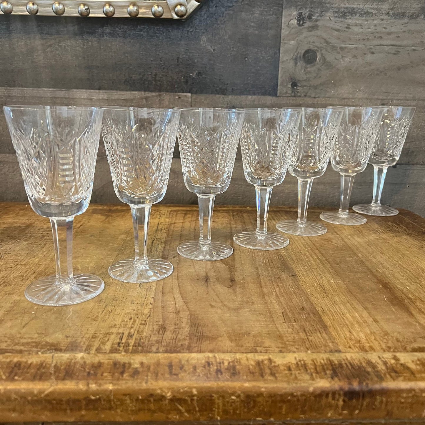 Waterford Crystal Clare Cut White Wine Glasses - Set of 7