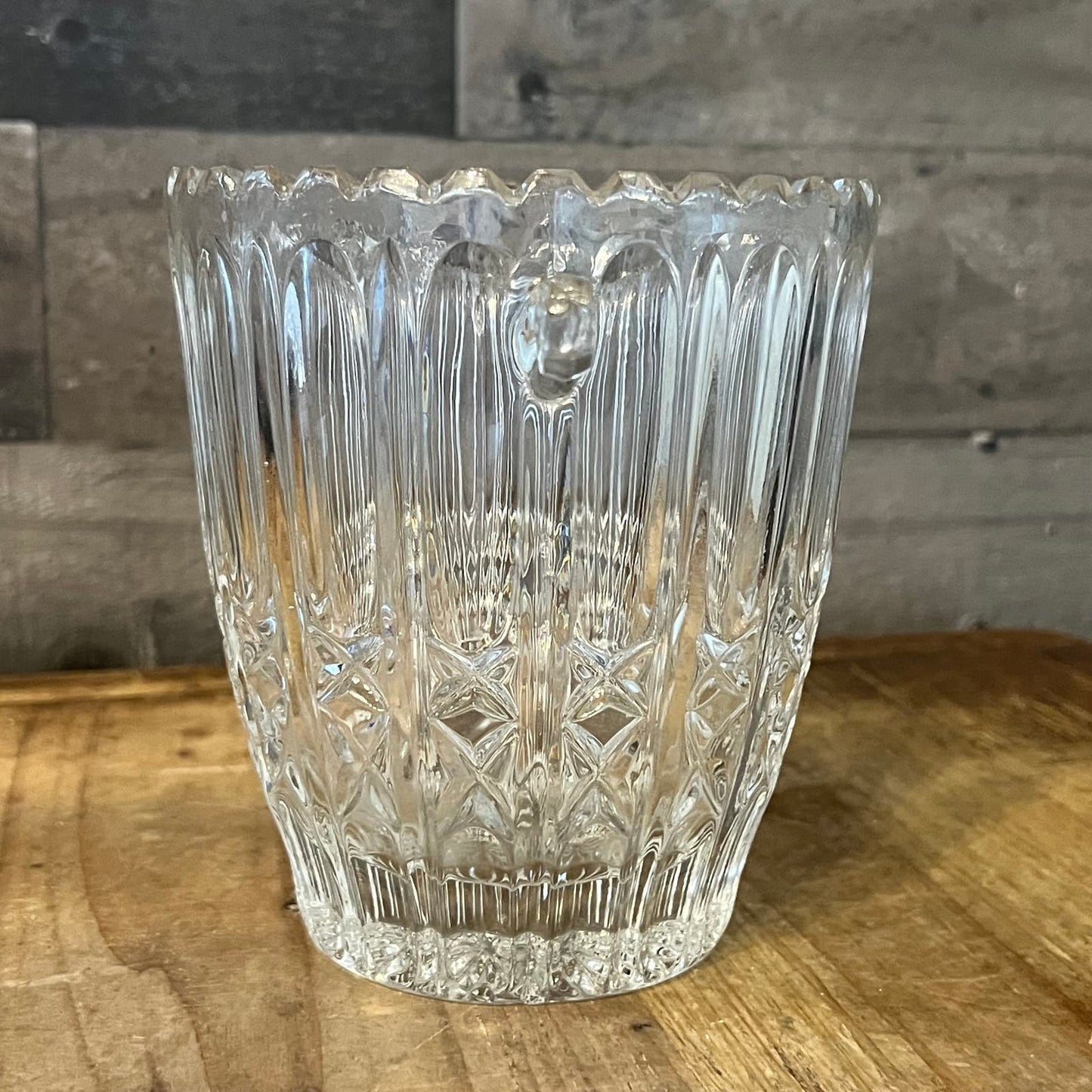 Vintage Crystal Ice Bucket / Champagne Bucket With Handles - Crystal Vase - Crystal Bowl