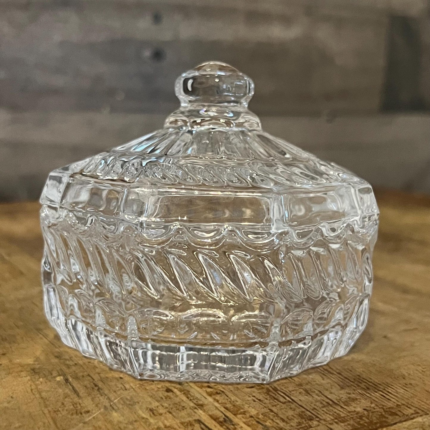 Vintage Crystal Lidded Trinket Dish