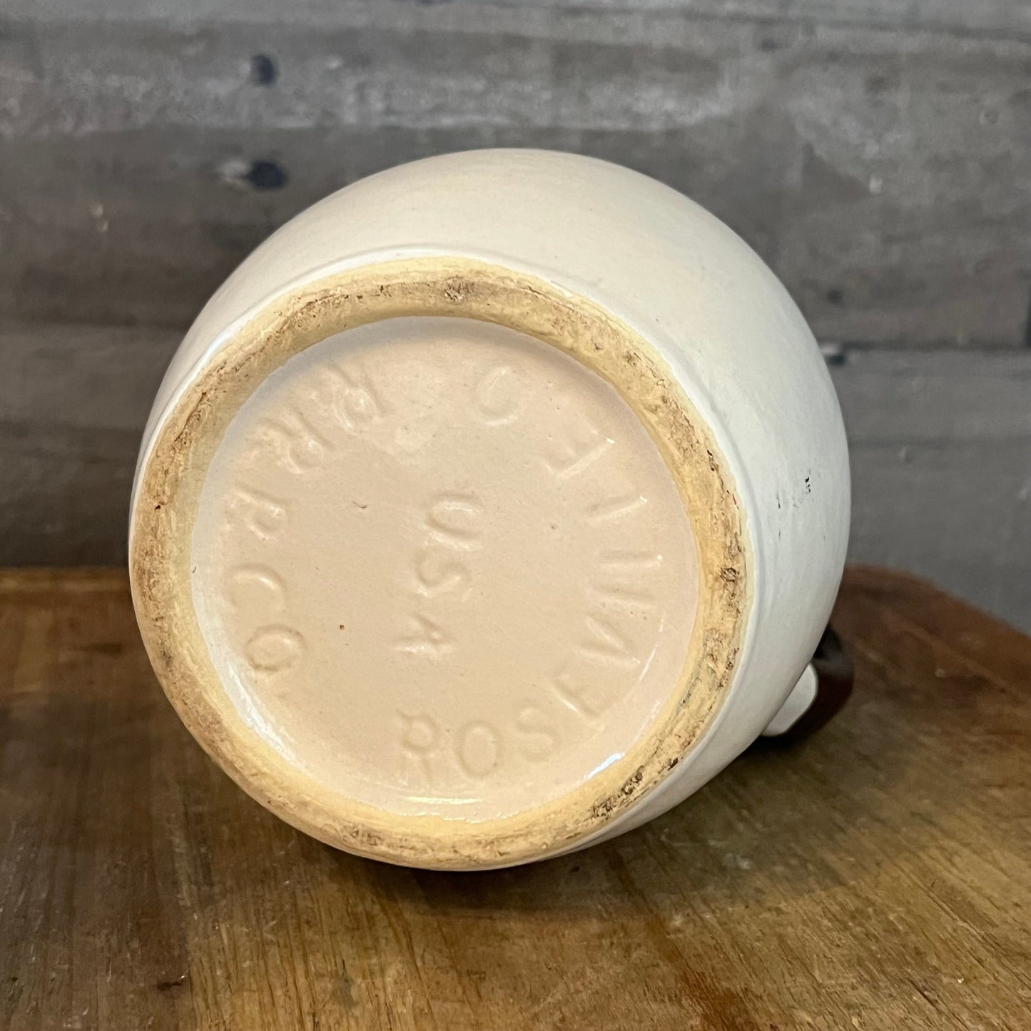 Vintage Roseville Stoneware Handled Brown and Beige Pitcher Jug