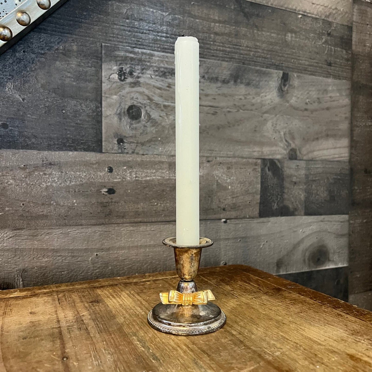 Vintage Silverplated Bow Candlestick Holder