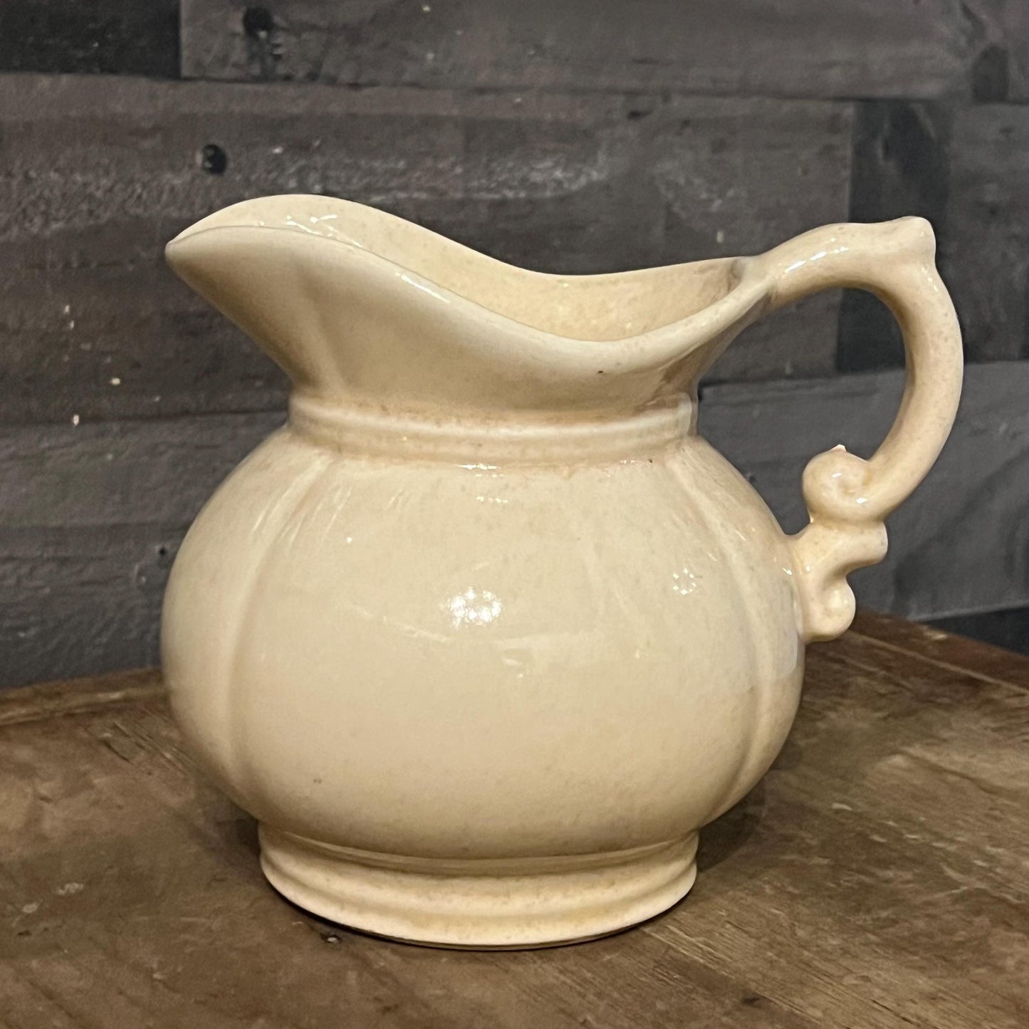 Vintage McCoy Pottery Beige Small Handled Pitcher