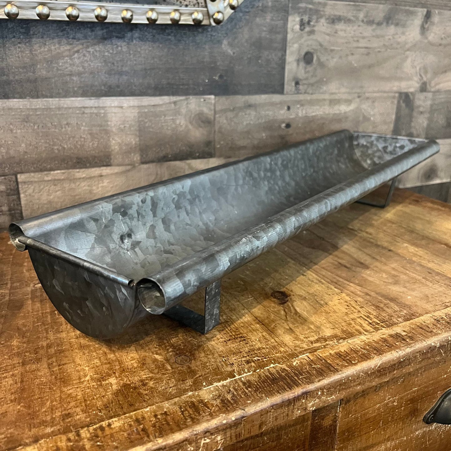 Pottery Barn Long Galvanized Metal Trough