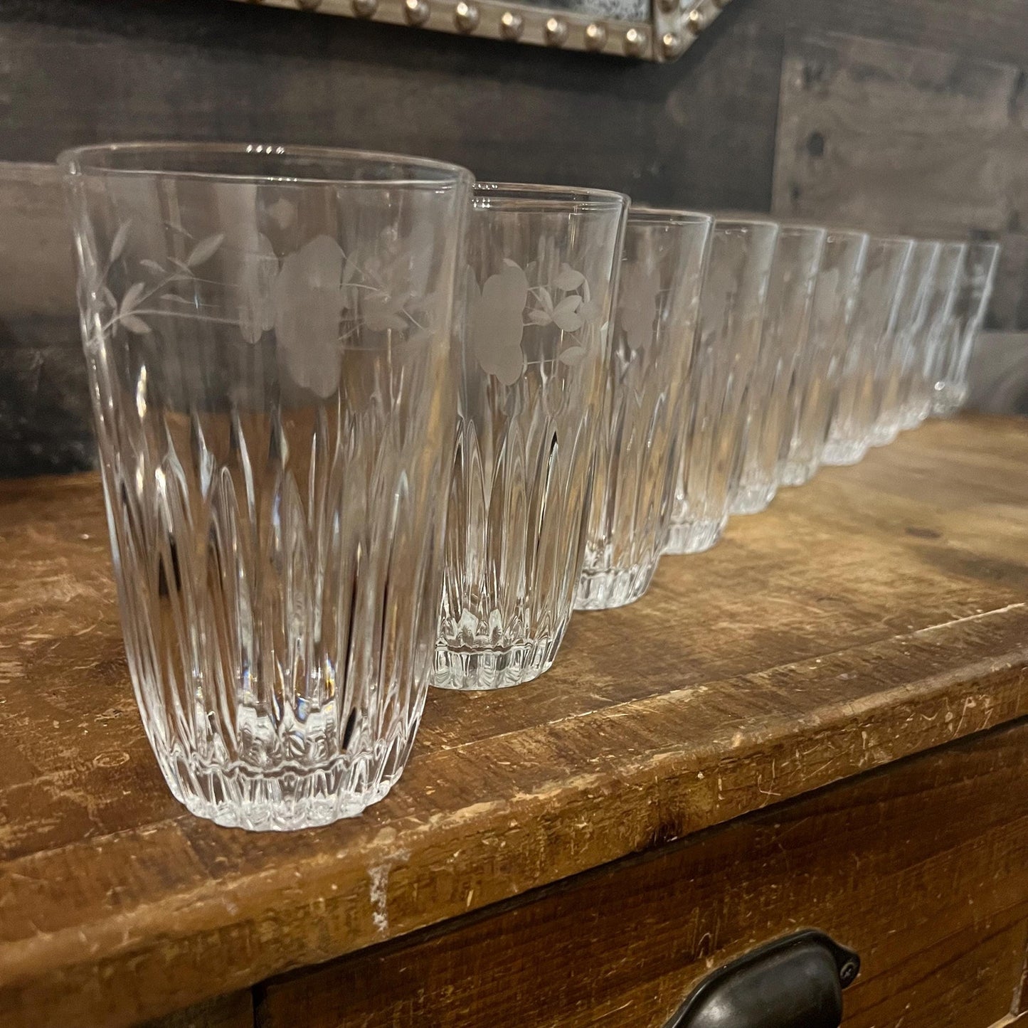Vintage Princess House Heritage Tall Tumbler Glasses - Set of 10